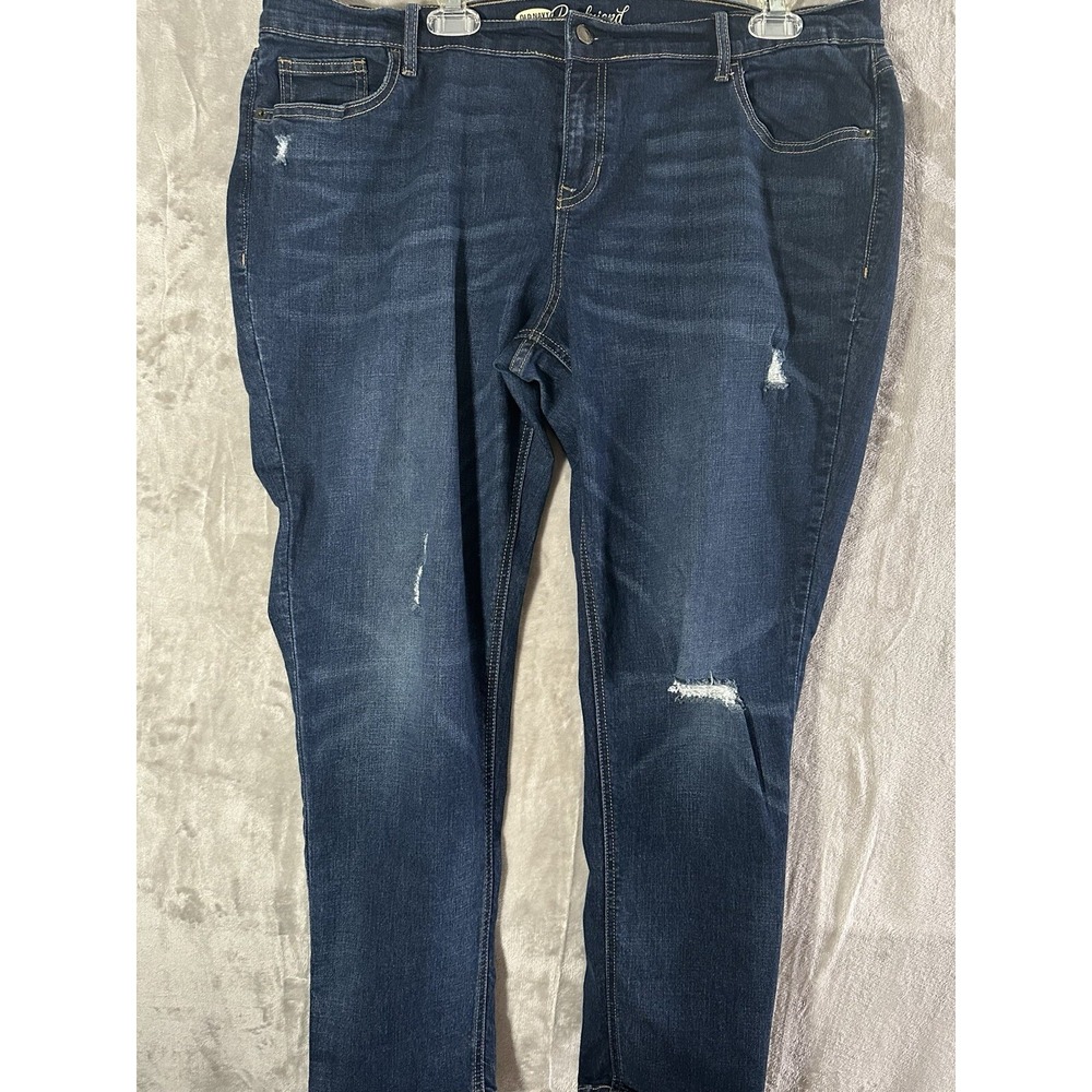 OLd Navy Jeans Womensโ 16 Blue Denim Pants Mid Rise Stretch Distressed Casual